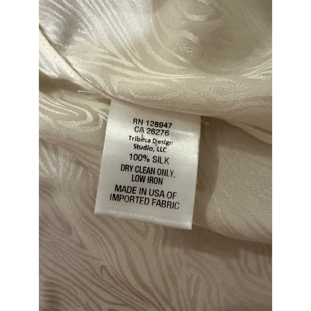 Nili Lotan Ester Silk Jacquard Ruffle Blouse Womens M Ivory Luxury Designer - Picture 11 of 16